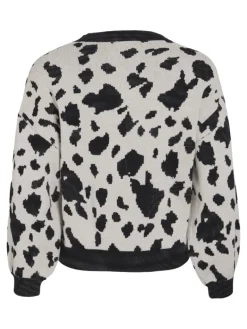 VITIP O-NECK L/S JACQUARD KNIT TOP/R/1 super light natural melan