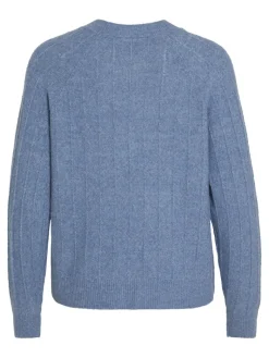 VITRINA L/S O-NECK KNIT TOP coronet blue