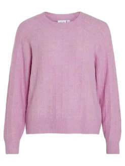 VITRINA L/S O-NECK KNIT TOP pastel lavender