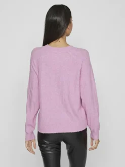 VITRINA L/S O-NECK KNIT TOP pastel lavender