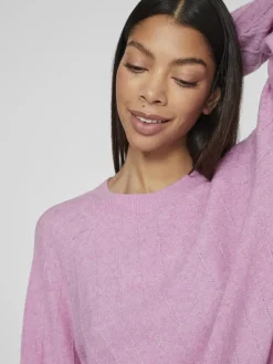VITRINA L/S O-NECK KNIT TOP pastel lavender