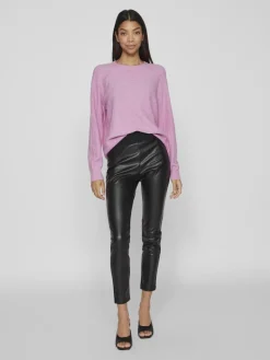 VITRINA L/S O-NECK KNIT TOP pastel lavender