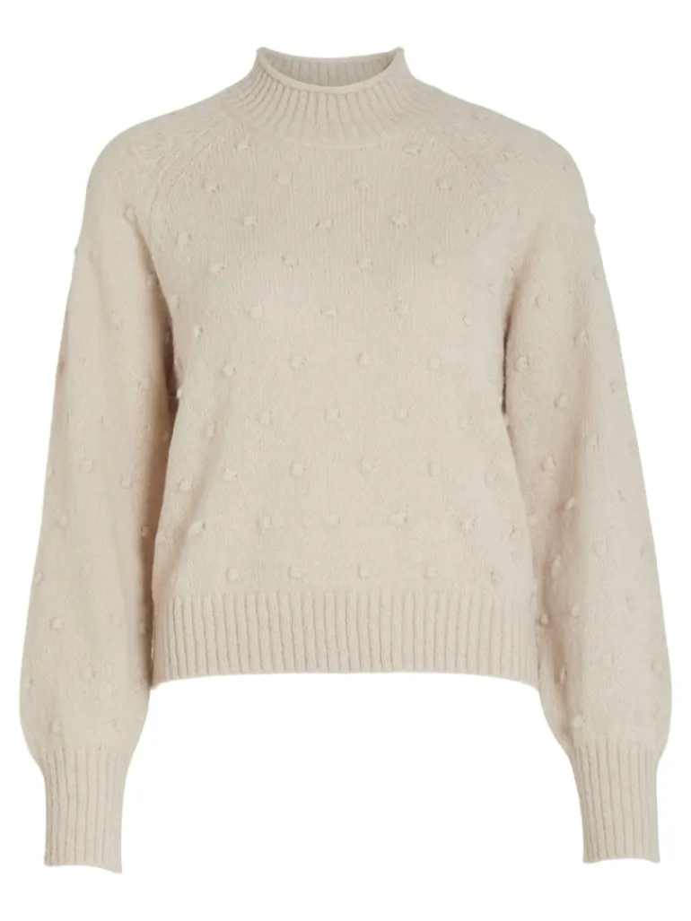 VITULI O-NECK L/S KNIT TOP/SU/PB/1 birch