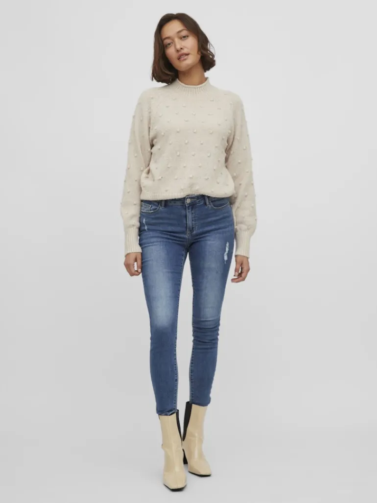 VITULI O-NECK L/S KNIT TOP/SU/PB/1 birch