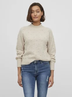 VITULI O-NECK L/S KNIT TOP/SU/PB/1 birch