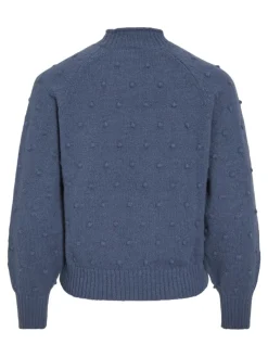VITULI O-NECK L/S KNIT TOP/SU/PB/1 vintage indigo