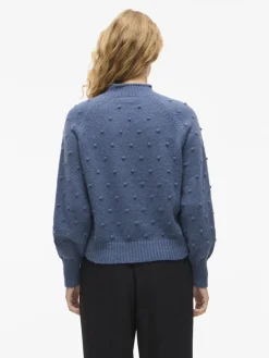 VITULI O-NECK L/S KNIT TOP/SU/PB/1 vintage indigo