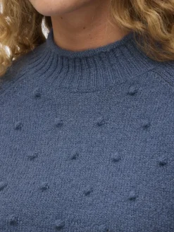 VITULI O-NECK L/S KNIT TOP/SU/PB/1 vintage indigo