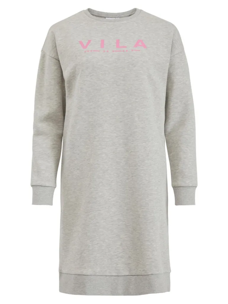 VIVILA L/S SWEAT DRESS light grey melange