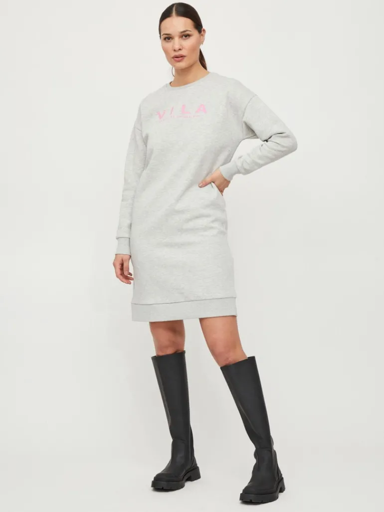 VIVILA L/S SWEAT DRESS light grey melange