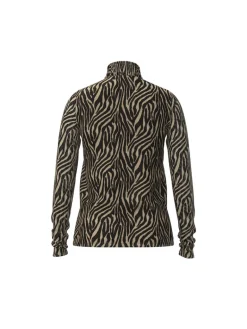 VIVOLETTE LAO HIGH NECK L/S TOP/LC/DFS black beauty