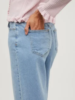 VIWIDEY NEIMA HW CROPPED WIDE JEANS light blue denim