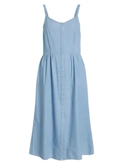 VIZIA STRAP MIDI DENIM DRESS - NOOS light blue denim