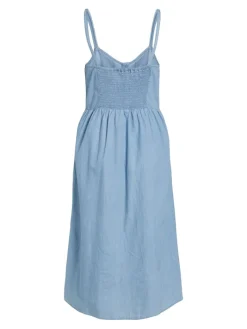 VIZIA STRAP MIDI DENIM DRESS - NOOS light blue denim