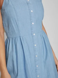 VIZIA STRAP MIDI DENIM DRESS - NOOS light blue denim
