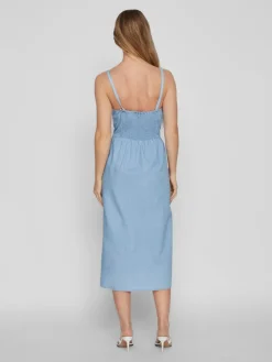 VIZIA STRAP MIDI DENIM DRESS - NOOS light blue denim