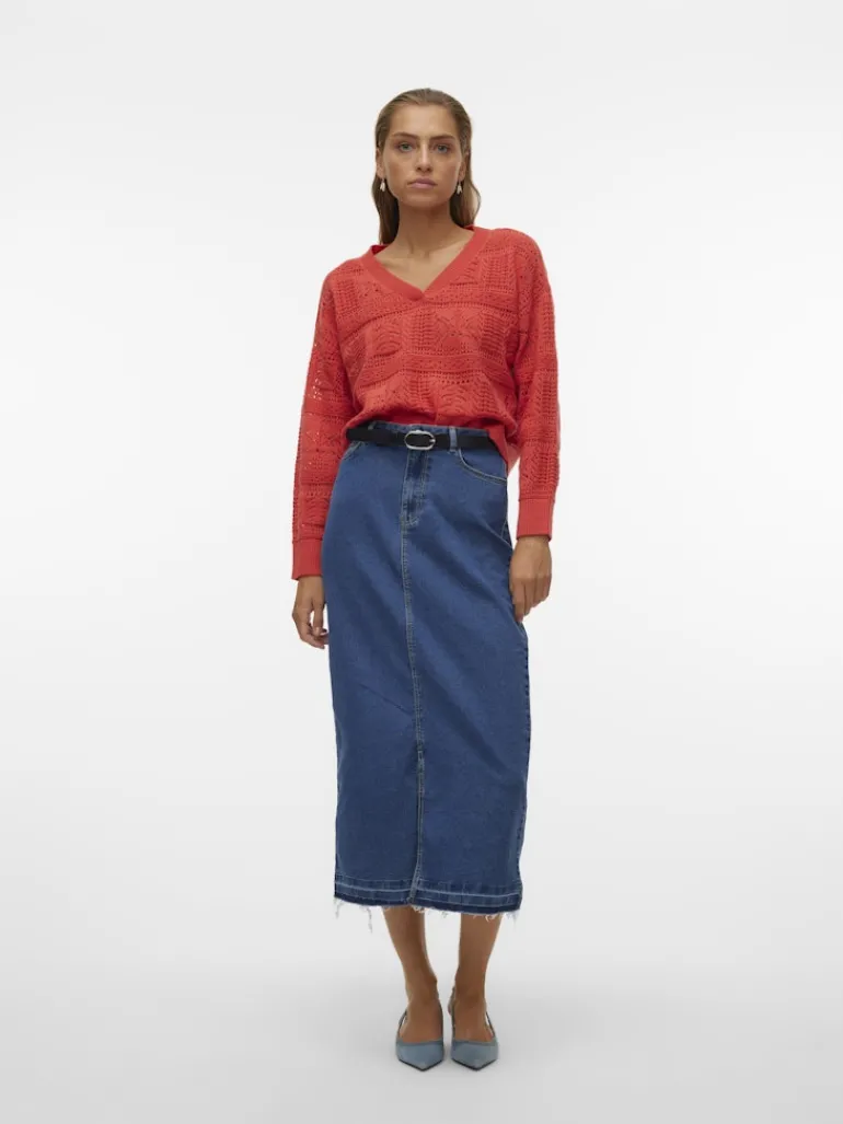 VMABRIL LS V-NECK PULLOVER GA BOO cayenne