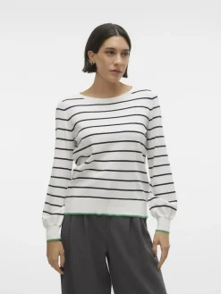 VMALMA LS O-NCK BUTTON BACK PULLOVER BOO snow white2
