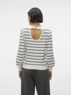 VMALMA LS O-NCK BUTTON BACK PULLOVER BOO snow white2