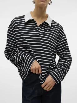 VMALMA LS STRIPED POLO TEE EXP black
