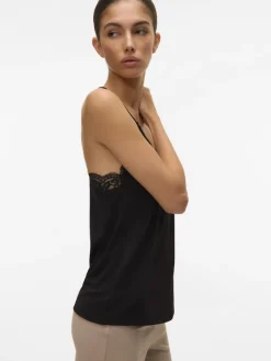 VMANA S/L LACE TOP GA NOOS black