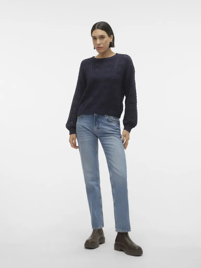 VMARLET LS O-NECK SHORT PULLOVER BOO navy blazer