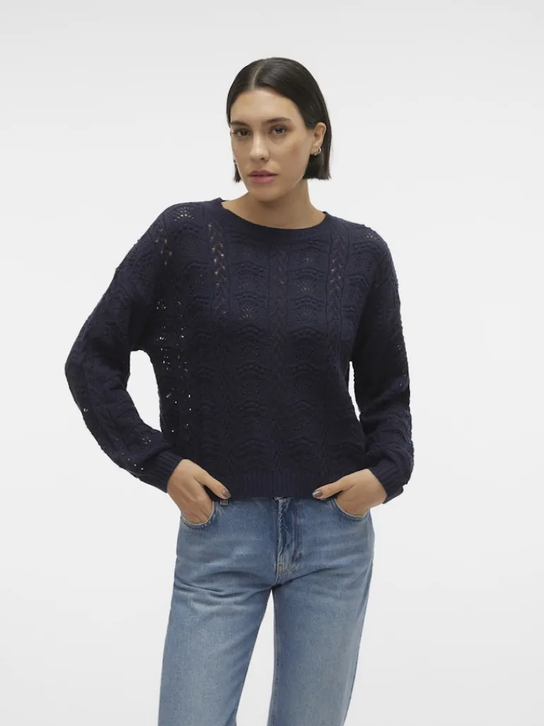 VMARLET LS O-NECK SHORT PULLOVER BOO navy blazer
