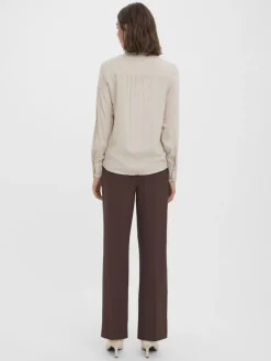 VMBEAUTY LS SHIRT WVN GA NOOS silver lining