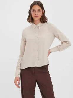 VMBEAUTY LS SHIRT WVN GA NOOS silver lining