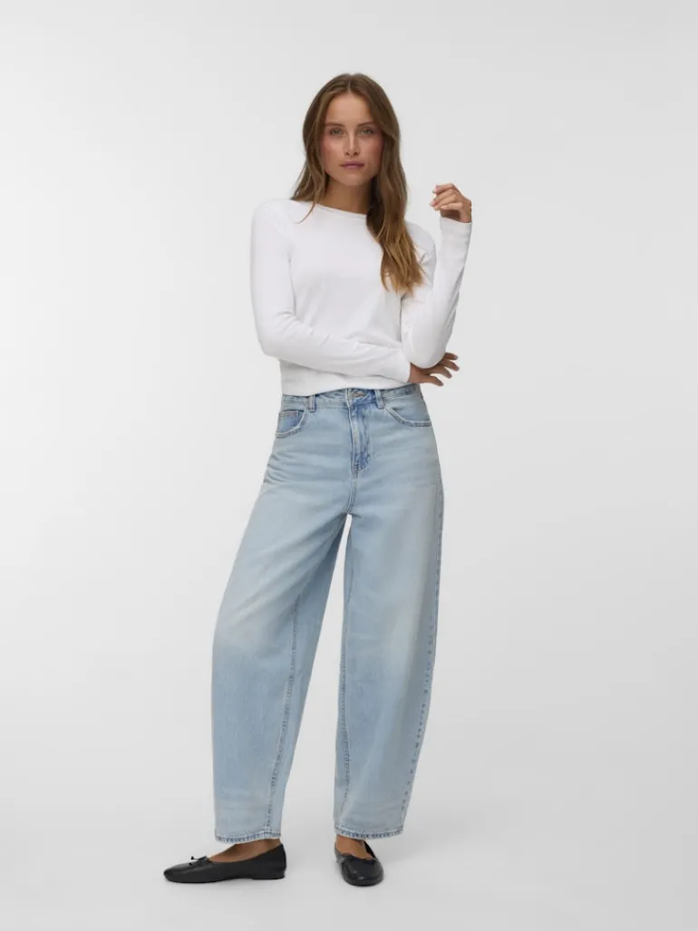 VMBILLIE HR BARREL ANK JEANS LI3146 NOOS light blue denim
