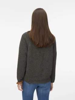 VMBOOM LS V-NECK BUTTON CARDIGAN GA NOOS chocolate torte