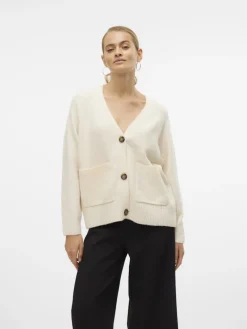 VMBOOM LS V-NECK BUTTON CARDIGAN GA NOOS birch