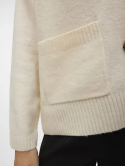 VMBOOM LS V-NECK BUTTON CARDIGAN GA NOOS birch