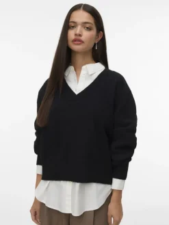VMBOOM LS V-NECK PULLOVER NOOS black