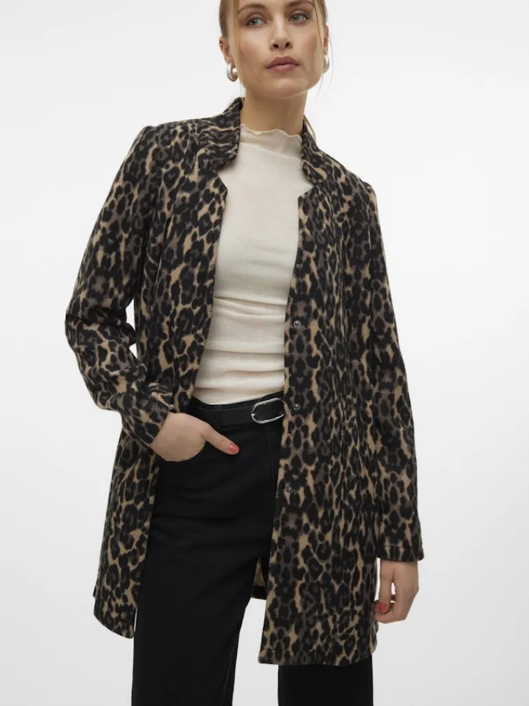 VMBRUSHEDKATRINELEO AW JACKET GA ENT sepia tint