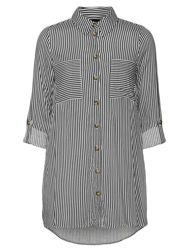 VMBUMPY L/S OVERSIZE SHIRT GA snow white