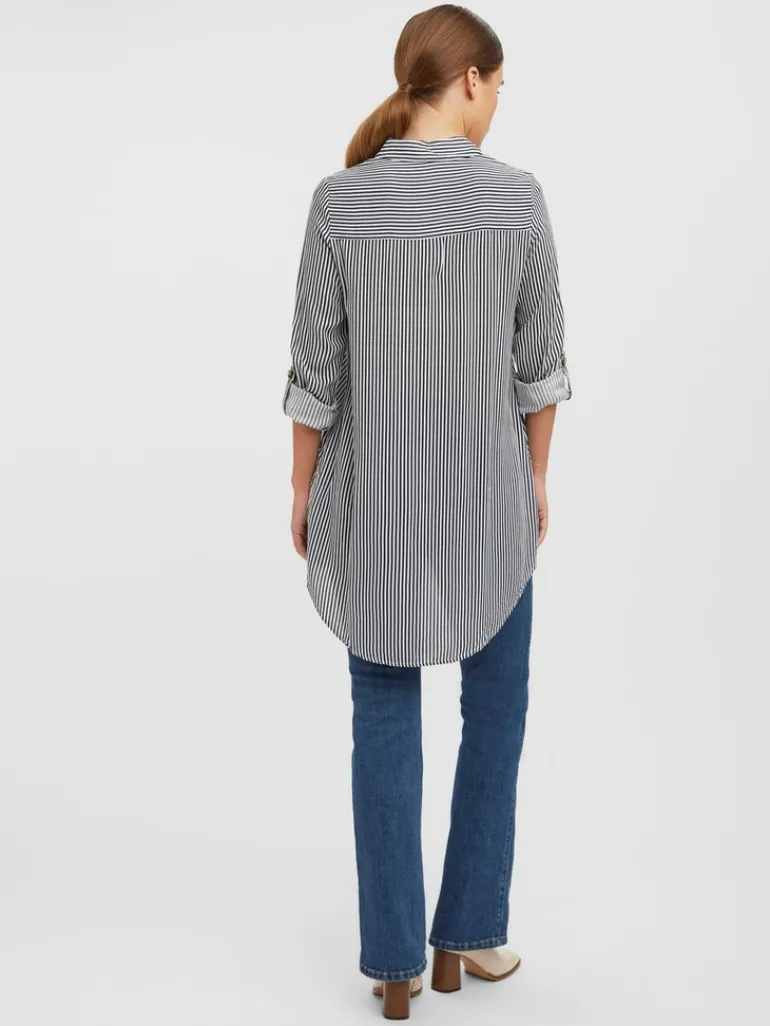VMBUMPY L/S OVERSIZE SHIRT GA snow white