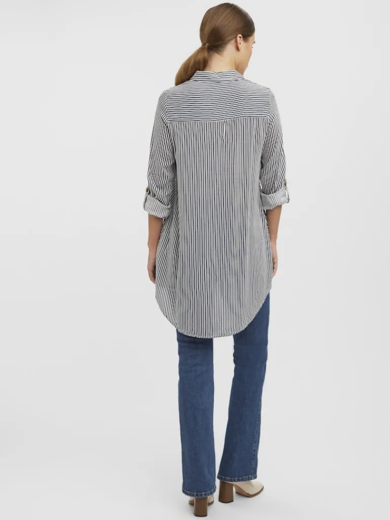 VMBUMPY L/S OVERSIZE SHIRT GA snow white