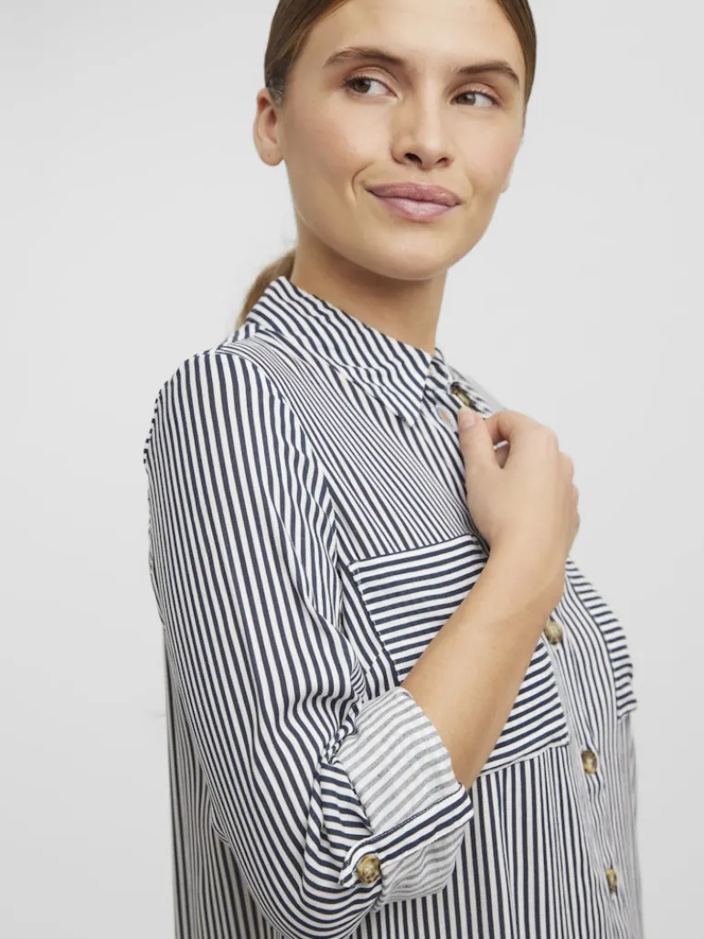 VMBUMPY L/S OVERSIZE SHIRT GA snow white