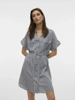 VMBUMPY SS SHORT SHIRT DRESS WVN NOOS india ink