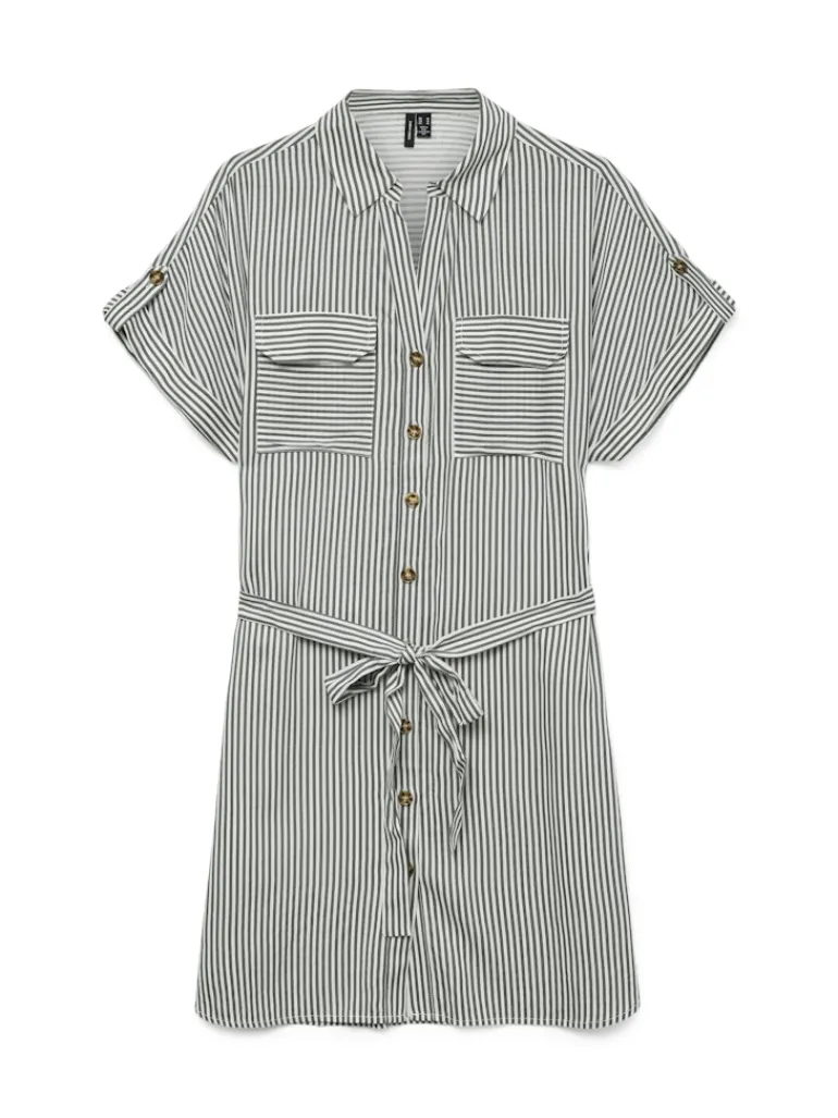 VMBUMPY SS SHORT SHIRT DRESS WVN NOOS laurel wreath