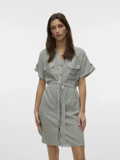 VMBUMPY SS SHORT SHIRT DRESS WVN NOOS laurel wreath