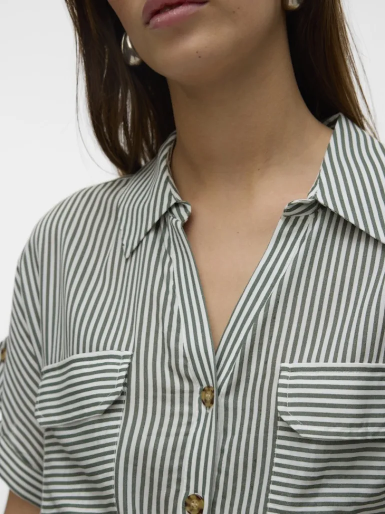 VMBUMPY SS SHORT SHIRT DRESS WVN NOOS laurel wreath
