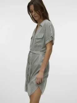 VMBUMPY SS SHORT SHIRT DRESS WVN NOOS laurel wreath