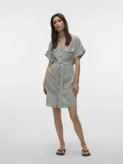 VMBUMPY SS SHORT SHIRT DRESS WVN NOOS laurel wreath