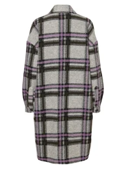 VMCHRISSIEQUILT LONG CHECK SHIRT GA light grey melange