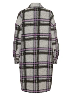 VMCHRISSIEQUILT LONG CHECK SHIRT GA light grey melange