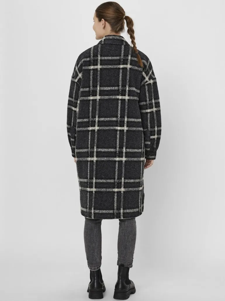 VMCHRISSIEQUILT LONG CHECK SHIRT GA dark grey melange