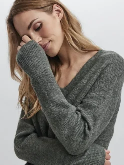 VMCREWLEFILE LS V-NECK BLOUSE NOOS balsam green