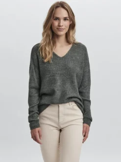 VMCREWLEFILE LS V-NECK BLOUSE NOOS balsam green